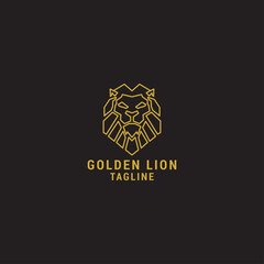 Golden lion logo icon design template. luxury, premium vector