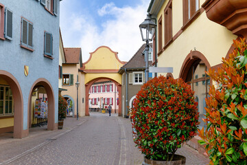 Fototapeta na wymiar Ettenheim (Baden) Innenstadt mit Unterem Tor
