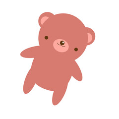 Teddy bear kids toy. Vector clip art