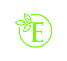 Letter with leaf logo design	