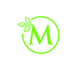 Letter with leaf logo design	