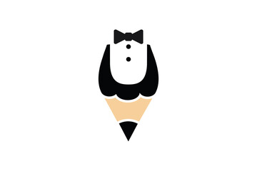 Butler writer party logo template design. symbol illustration.