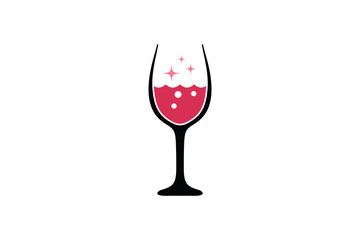 wine night party logo template design. symbol illustration.