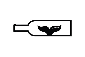 wine whale logo template design. symbol illustration.