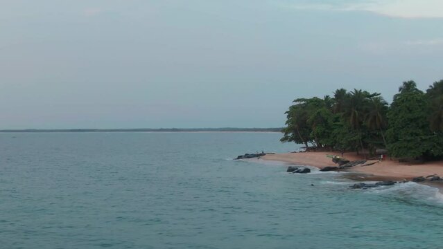 aerial shot of the Liberian Coastline in West Africa