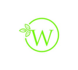 Letter with leaf logo design	