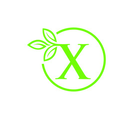 Letter with leaf logo design	