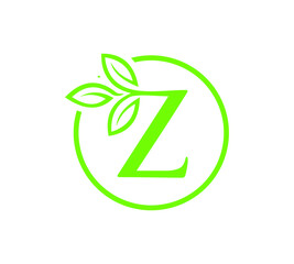 Letter with leaf logo design	