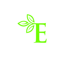 Letter with leaf logo design	