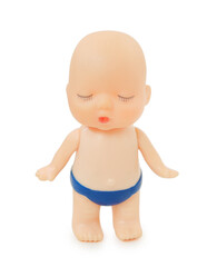 Baby doll plastic isolated on white background