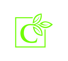 Letter with leaf logo design	