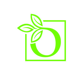 Letter with leaf logo design	