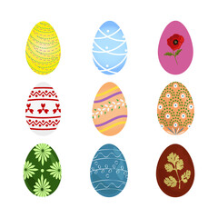 Easter Eggs with ornament pattern vector illustration design set vector illustration
