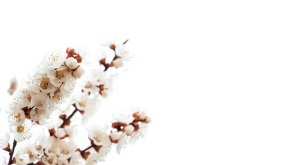 Natural background, banner of branches of a flowering tree on a light background