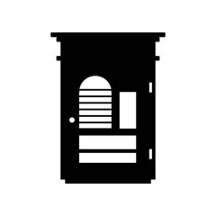 Small Wardrobe Black and White Icon. Silhouette Design Element on Isolated White Background