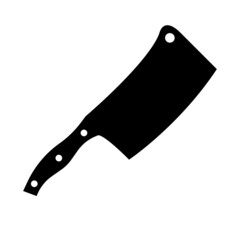 Butchery Knife Black and White Icon. Silhouette Design Element on Isolated White Background