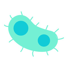 Green bacteria semi flat color vector object. Full sized item on white. Living organism. Cell biology. Chemical composition. Simple cartoon style illustration for web graphic design and animation