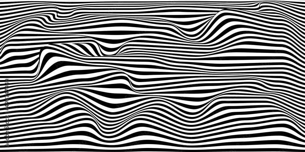 Aufkleber abstract wavy 3d mesh on a white background. geometric dynamic wave. 3d technology wireframe. vector