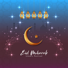 Obraz na płótnie Canvas Traditional muslim Eid Mubarak festival celebration greeting card design