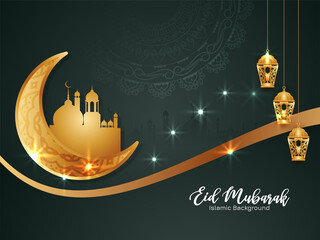 Eid Mubarak festival artistic Islamic mosque background design