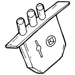 hand drawn padlock in doodle style