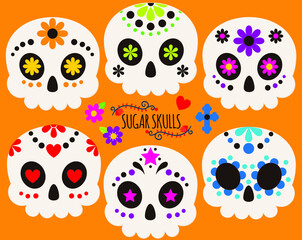 Sugar Skulls, Day of the Dead, Día de Muertos, Mexican Holiday
