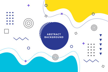 Abstract memphis geometric shapes background