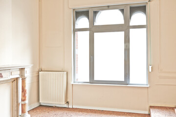 Empty apartment with Windows before renovation