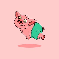 cute pig cartoon