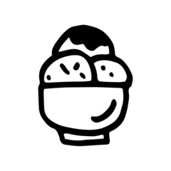 Ice cream doodle set. Simple isolated vector