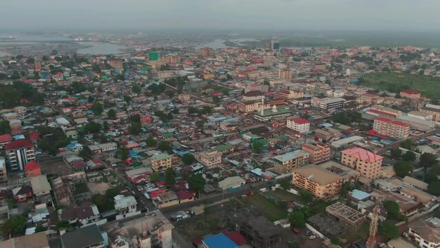 Sunset above the Mamba Point District in Monrovia, Liberia