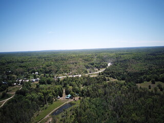Fototapeta premium Aerial photo of the vast wilderness of northern canada