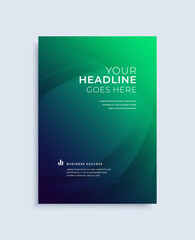 Modern abstract poster cover design vector template. Trendy light lines effect composition for flyers, banners, brochures and reports.