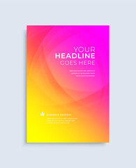 Modern abstract poster cover design vector template. Trendy light lines effect composition for flyers, banners, brochures and reports.