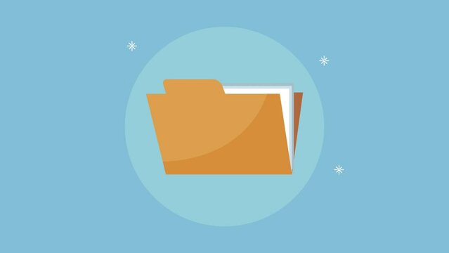 file folder documents office animation