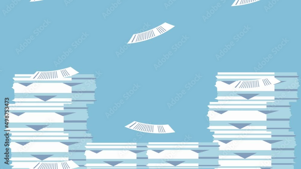 Poster pile documents sheets formats animation