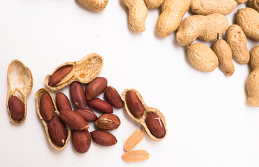 peanut kernels on a white background
