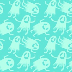 Halloween seamless ghost pattern for wallpaper and packaging and gifts and cards and linens and kids and fabrics