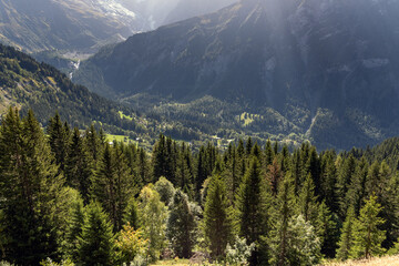 Alpine landscape next to Saint-Gervais-les-Bains, France.