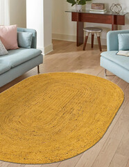 Modern geometry living area room jute rugs. Interior room modern design floor wall carpet rug...
