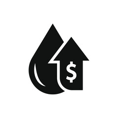 Increasing oil price in dollar icon design isolated on white background. Vector illustration