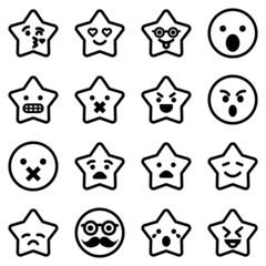 Emoji Flat Icon Set Isolated On White Background