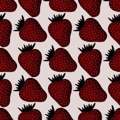 Fruit seamless strawberry pattern for fabrics and textiles and packaging and gifts and cards and linens