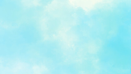 Abstract watercolor painted blue sky with clouds, Painted Light blue watercolor texture with space, Soft cloud in the sky background blue tone for wallpaper,decoration,graphics design and web design. 
