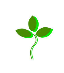 Green plant icon isolated on white background. Environment conservation logo. Environmental Social and Corporate Governance. ESG concept. Climate change issues. Sprout element vector illustration.