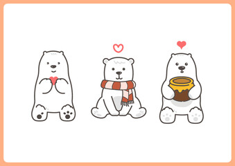 Cute polar bear animal