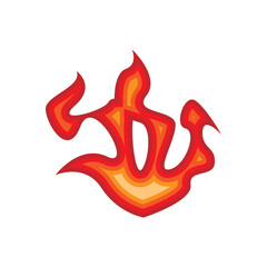 Fire logo isolated on white background. Tattoo. Sticker. Vector illustration