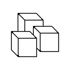 Water Ice cube or sugar food icon on white background.