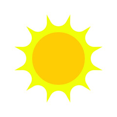 	
Sun. Yellow icon on white background. Vector illustration