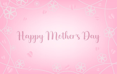 Fototapeta na wymiar Mother's Day greeting card banner vector with 3d flying hearts pink papercut.symbol of love and handwritten letters on pink background.